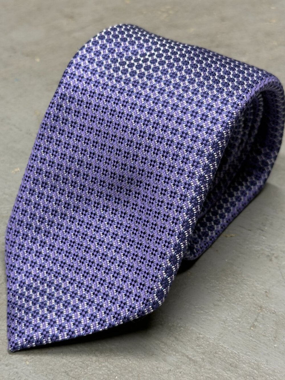 ETON Tie Geometric Woven 100% Silk Made in Italy Pink 3.25"